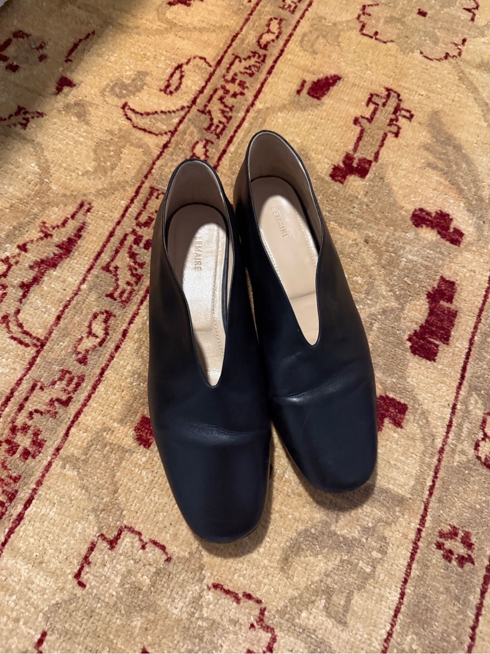 Lemaire Leather Glove Flats Slippers 41 Black Martiniano $995